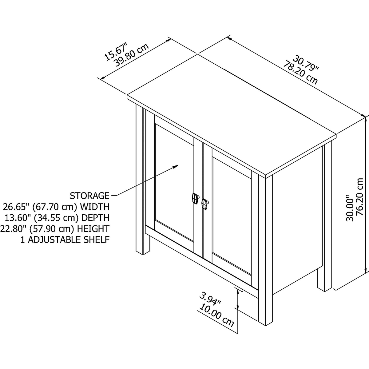 Pure White Accent Storage Cabinet with Doors I953