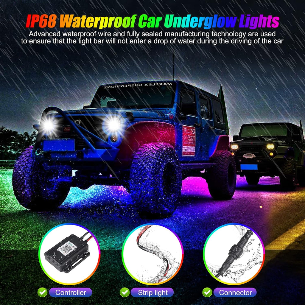 6 Pcs 300 LEDs Car Underglow Light Kit S1058