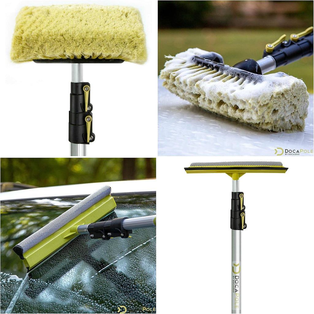 5-12 Foot Car Cleaning Kit with Soft Car Wash Brush, Car Squeegee, Car Wash Mitt, Microfiber Cleaning Head & Extension Pole N173