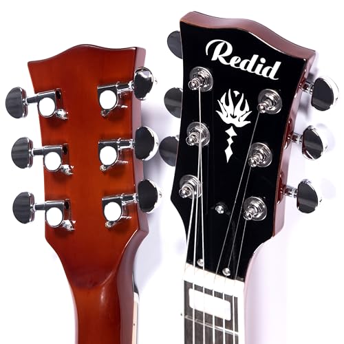 Brown Semi-Hollow Body Electric Guitar with F-Hole W93341