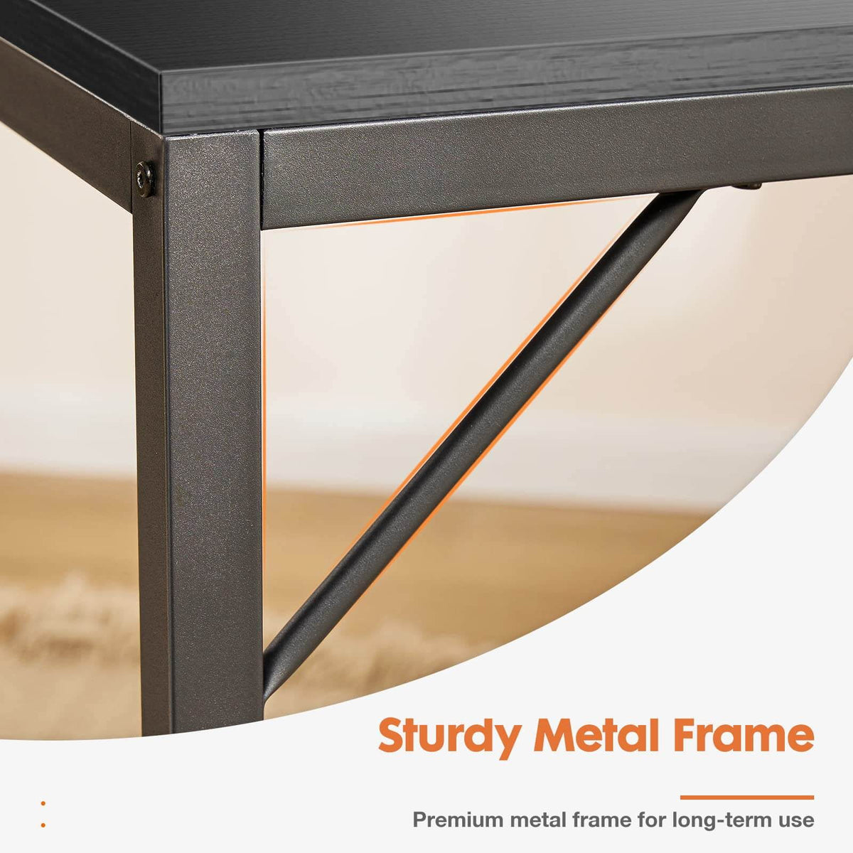 Black Wood 40In Writing Desk with 2-Tier Drawers T923018