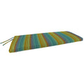 Sunbrella Multicolor Stripe Rectangular Outdoor Settee Swing Bench Cushion with Ties O839095