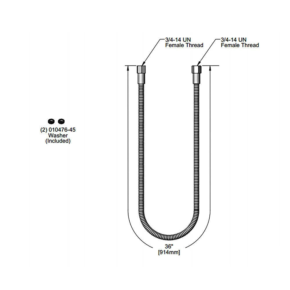 36 in Flexible Stainless Steel Hose A116050