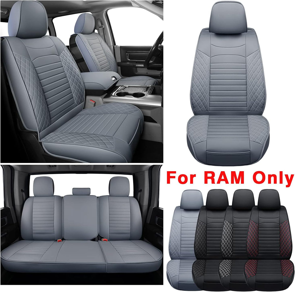 Black Waterproof Faux Leather Front Seat Covers M797608