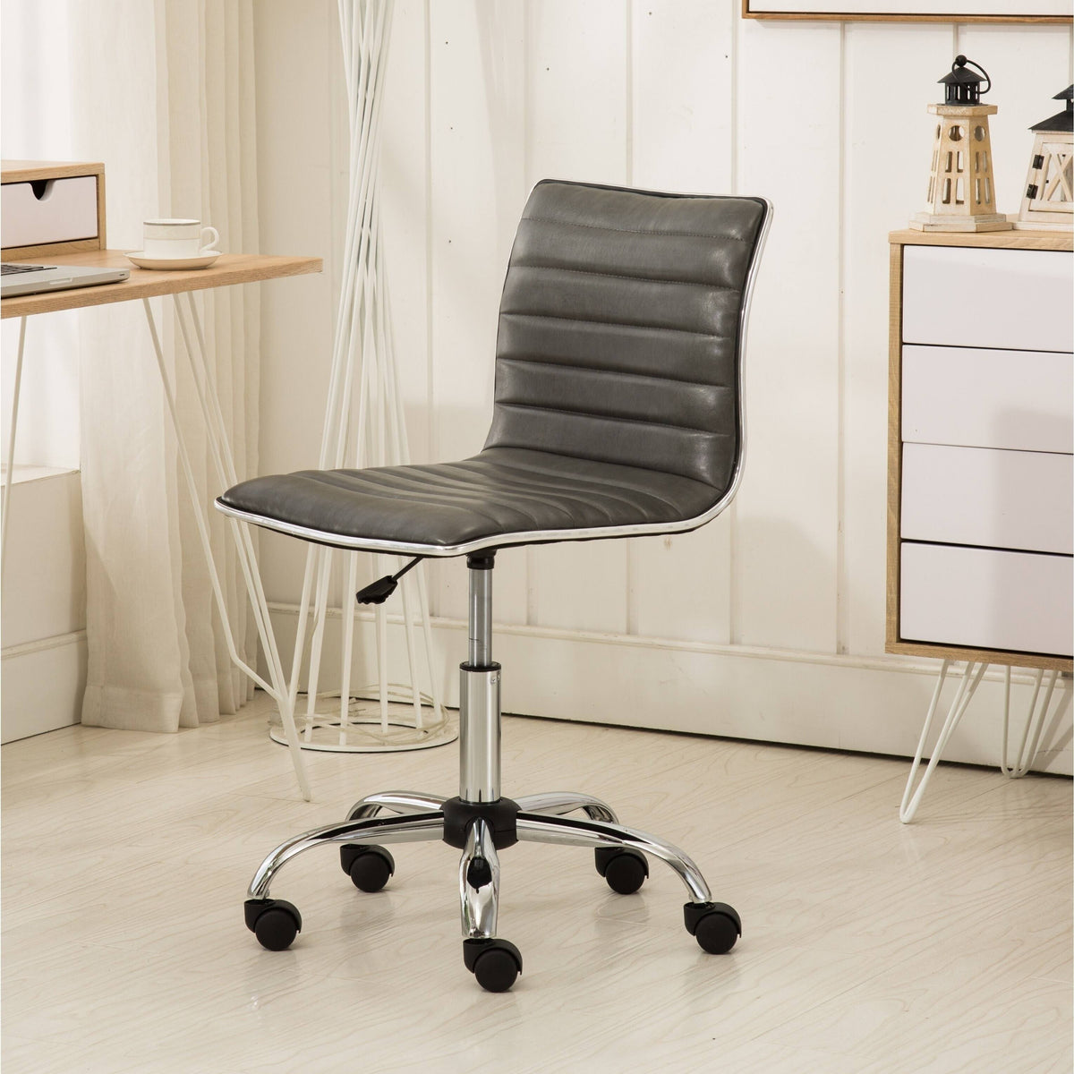 Grey Chrome Office Chair X25927
