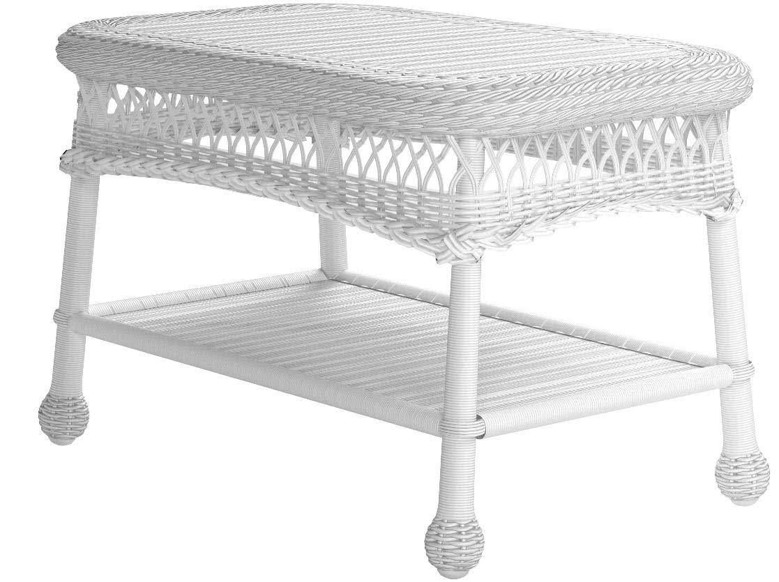 White Resin Wicker Coffee Table W374760