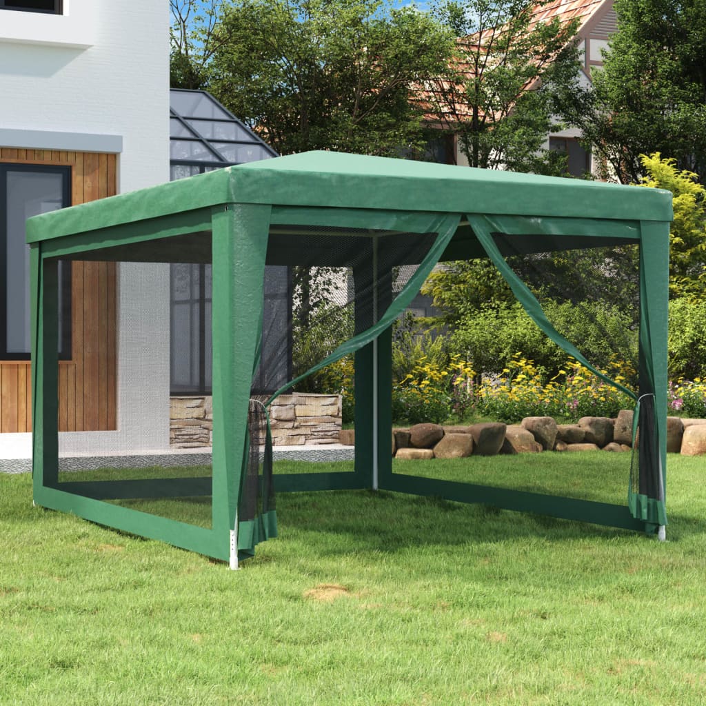 Green 9.8'x13.1' HDPE Party Tent with 4 Mesh Sidewalls S112