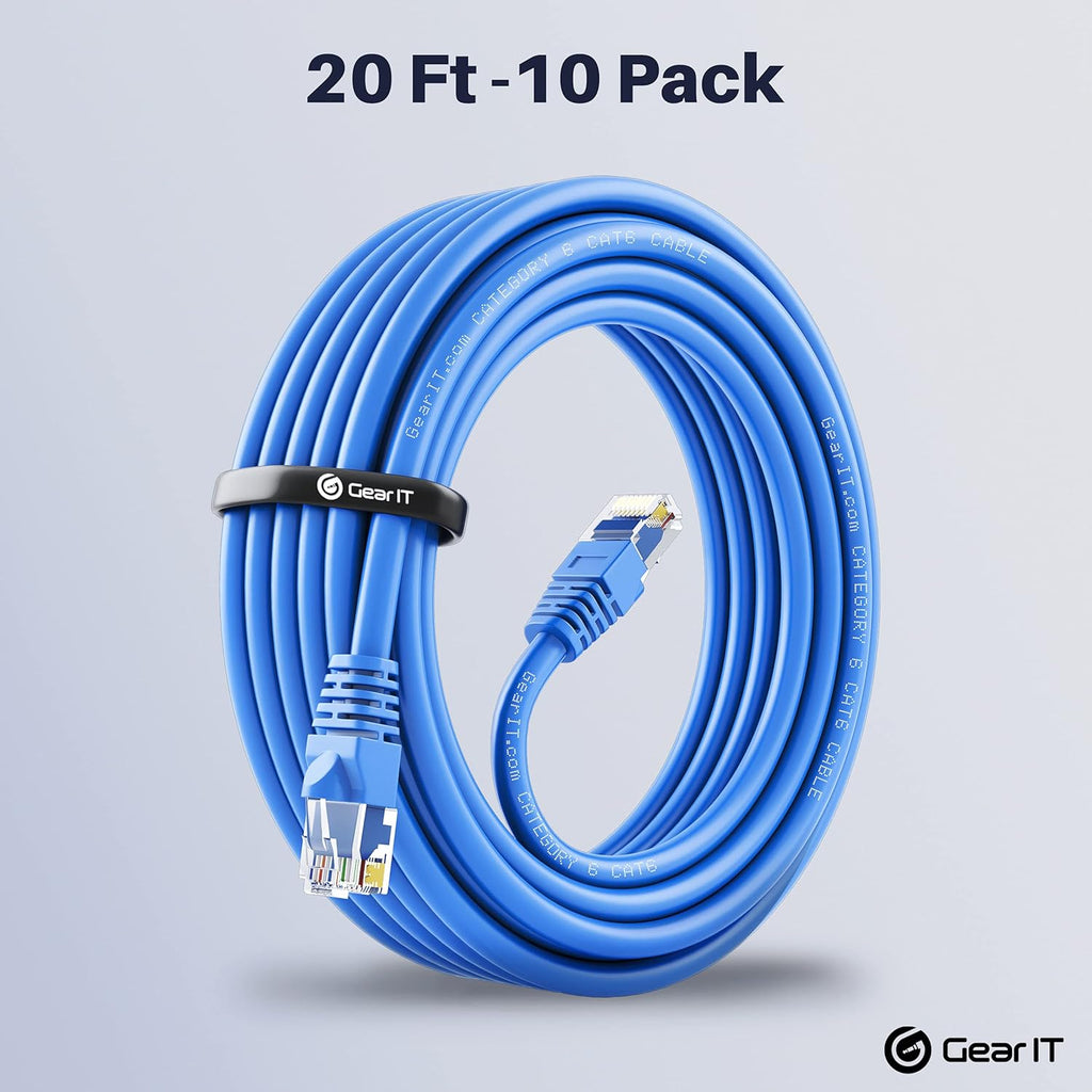 Cat 6 Ethernet Cable 20 ft 10-Pack Blue A906136