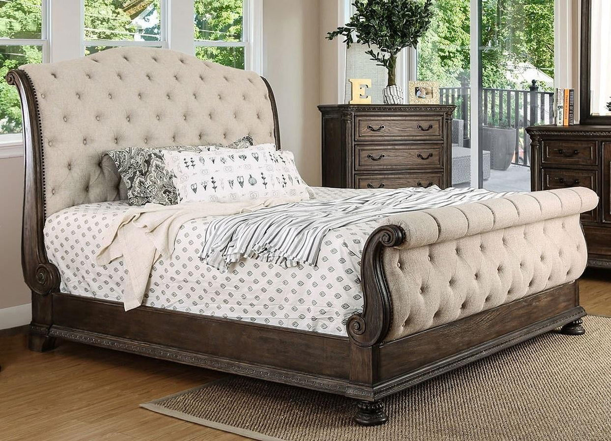 Natural Solid Wood King Bedroom Set 3pcs M71239