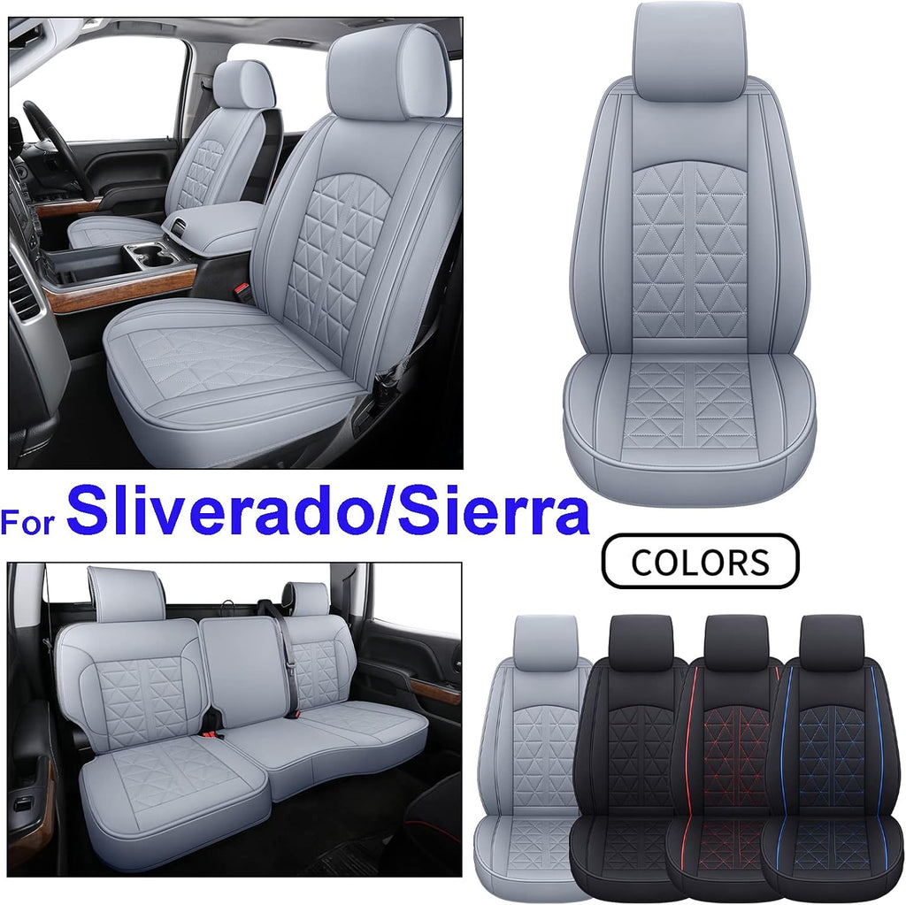Black&Red Synthetic Leather Car Seat Cover Full Set U51345
