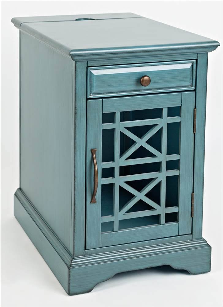 Antique Blue Power Chairside Table D105