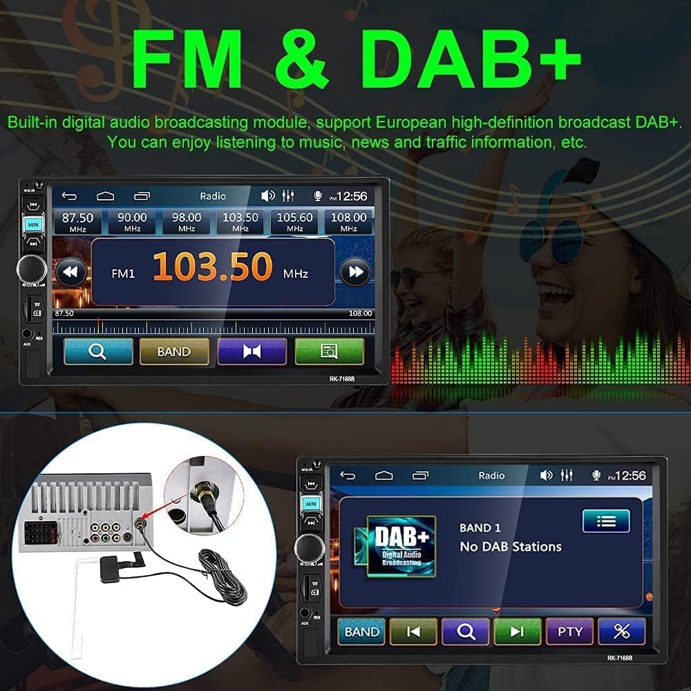 2 Din 7 Inch Touch Screen Car Stereo with Bluetooth B645