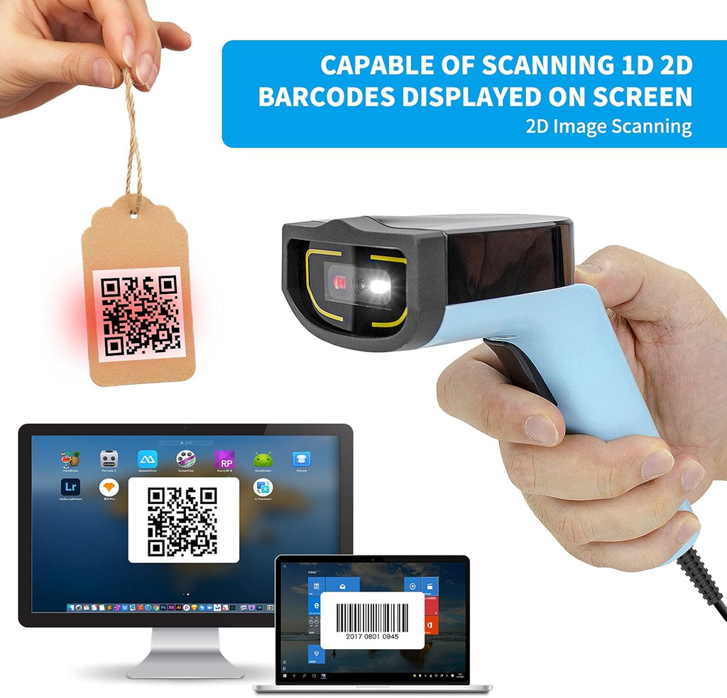 Wired 2D QR Barcode Scanner Handheld with USB Cable O399010