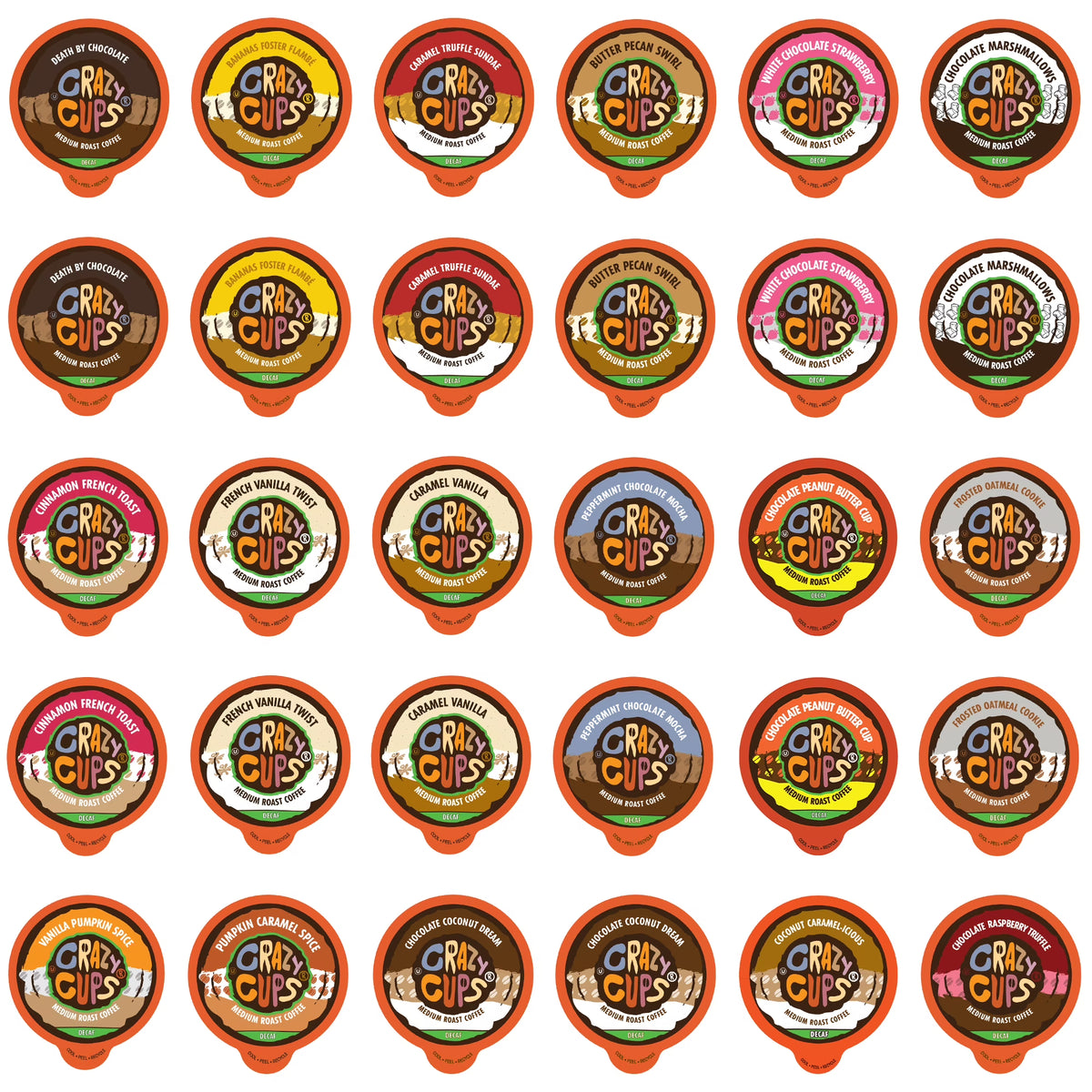 Decaf Single Serve Flavored Coffee, 30 Count K735