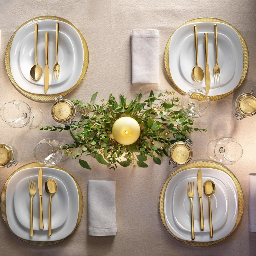 Set of 6 Tempered Opal Glass Dinner Plates G44982
