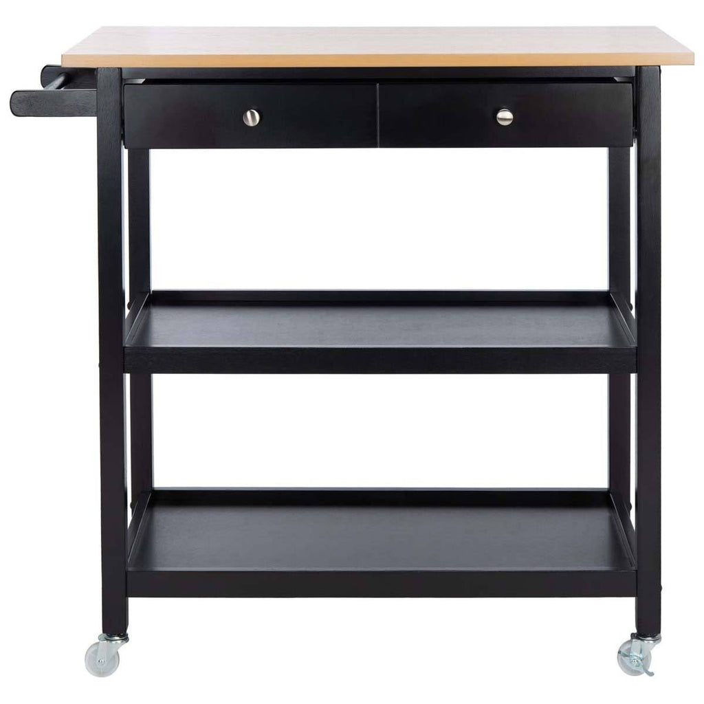 Black 2 Drawer 3 Shelf Kitchen Cart W301170