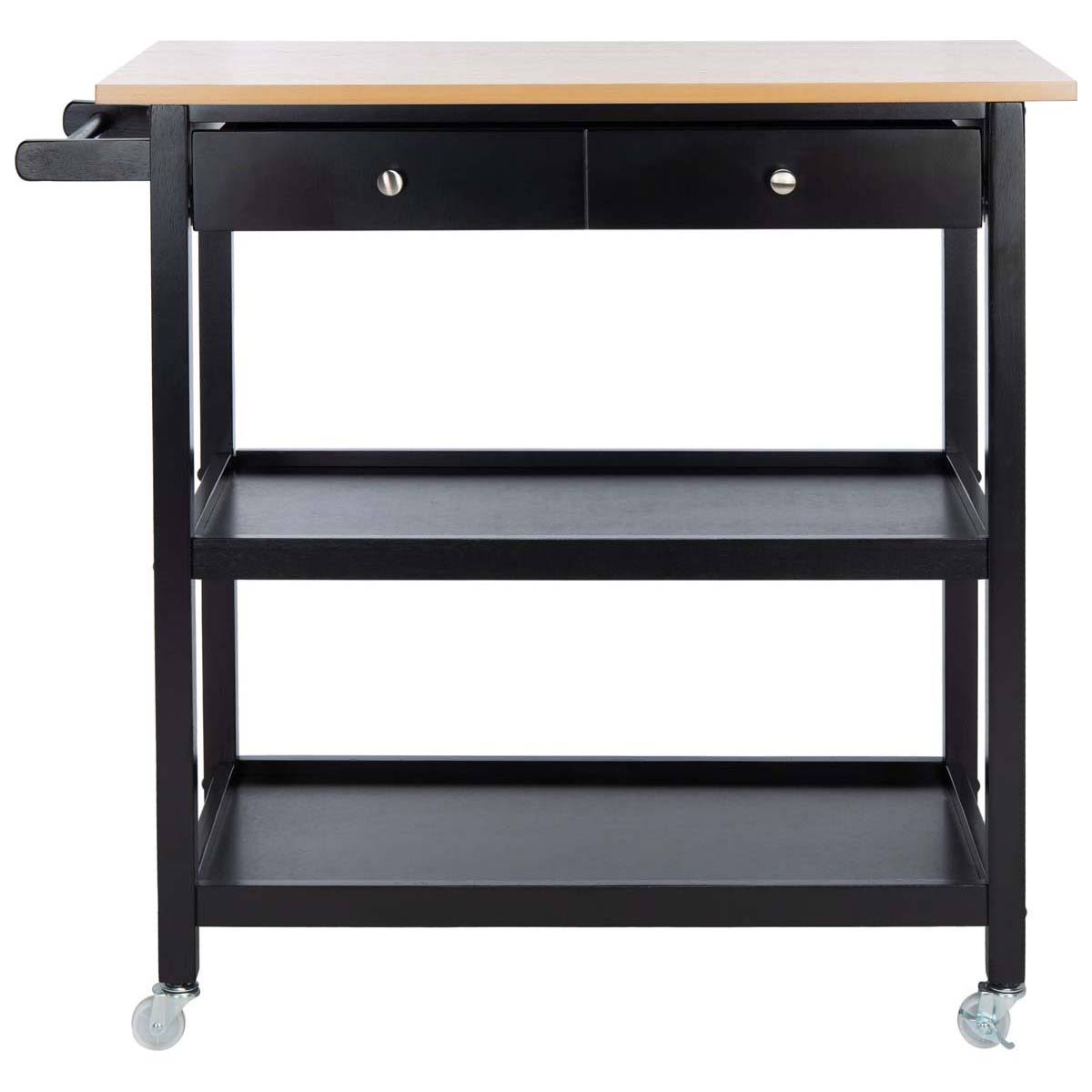 Black 2 Drawer 3 Shelf Kitchen Cart W301170