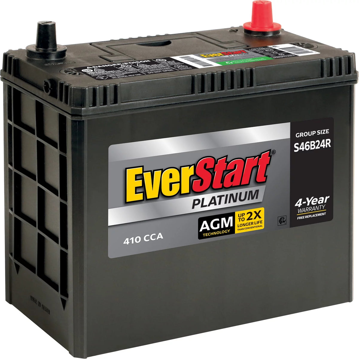 AGM Automotive Battery Group Size S46B24R 12 Volt 410 CCA U41955