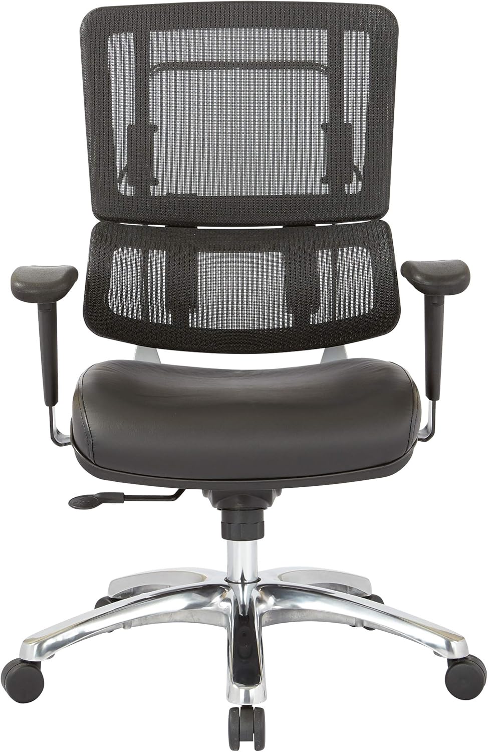 Black Mesh Back Managers Chair with Polished Aluminum Base O236474