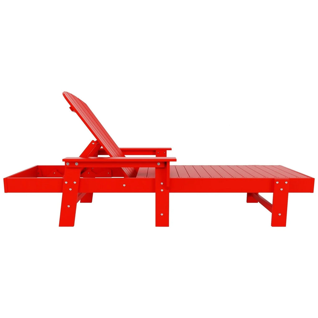 Red 3 Piece Reclining Chaise Lounge with Arms & Side Table S455565
