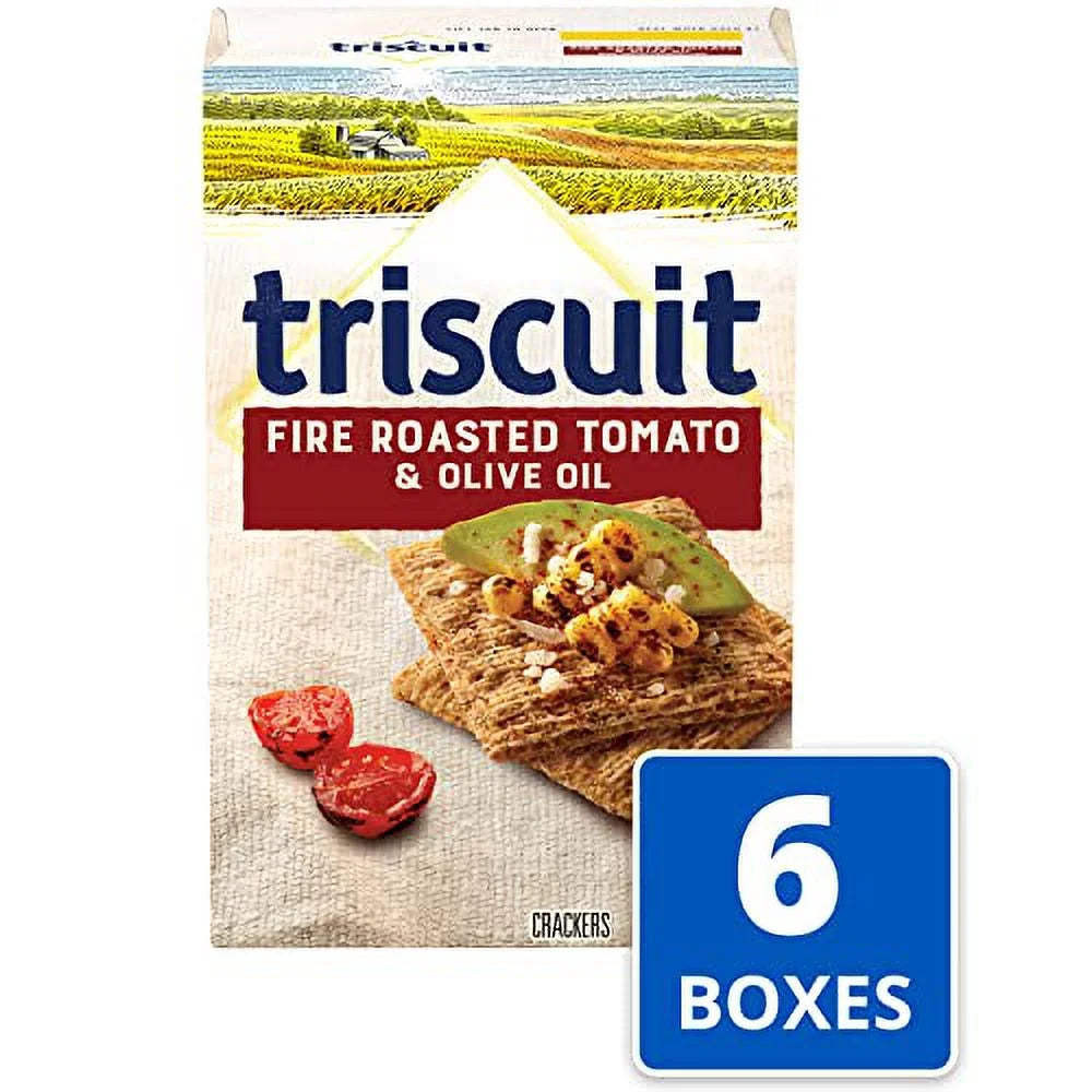 Fire Roasted Tomato & Olive Oil Whole Grain Wheat Crackers, 6 - 8.5 Oz Boxes R7819