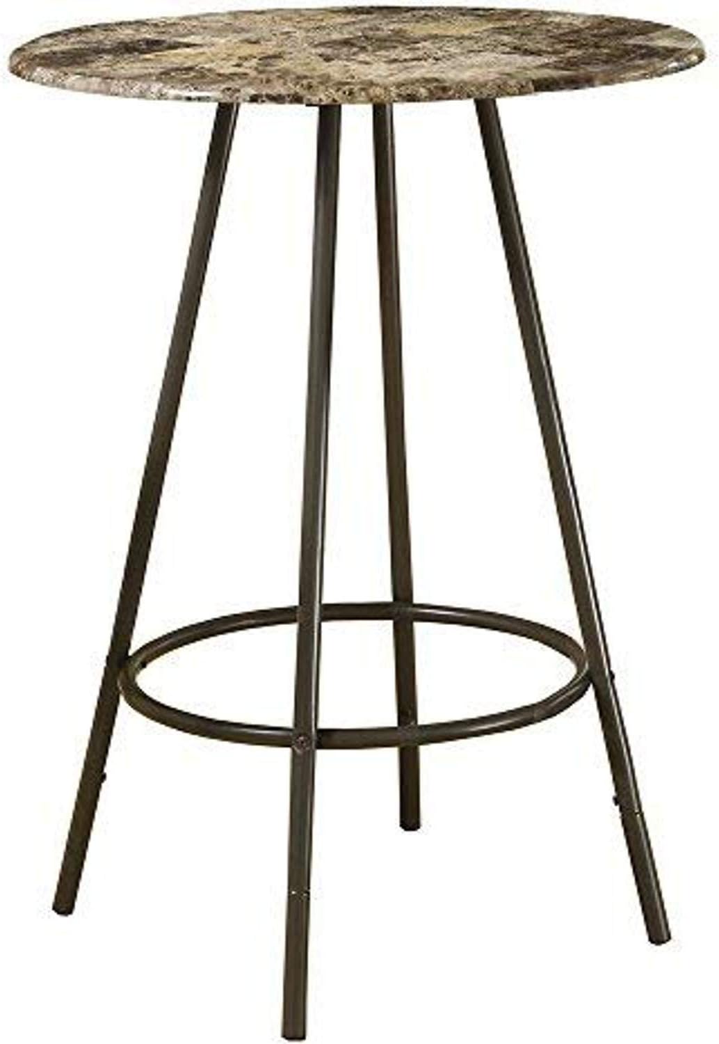 Bar Table, 30-Inch, Cappuccino/Marble/Coffee V73810