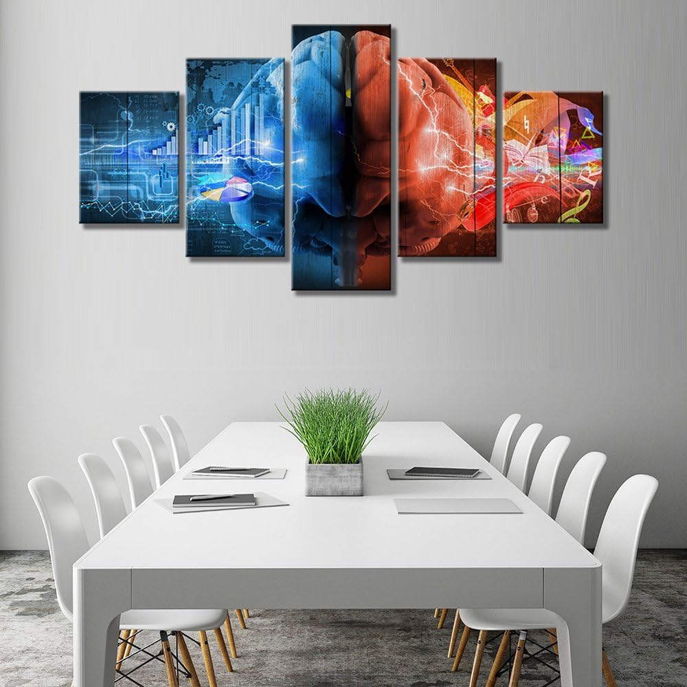 5 Piece Brain Art Canvas Wall Decoration I49379