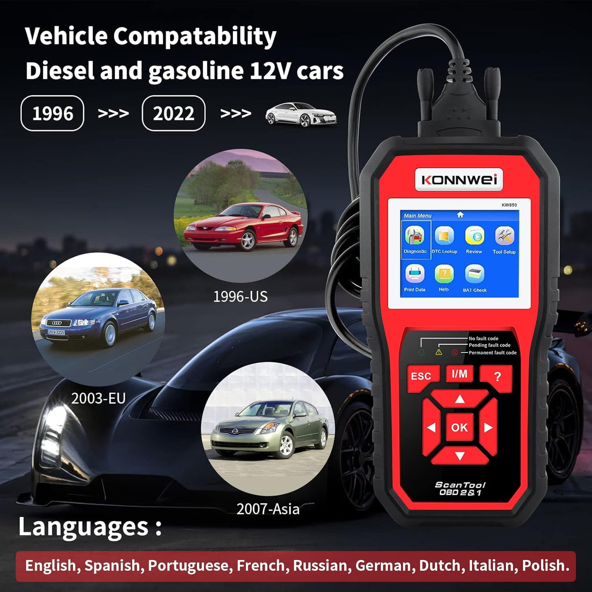 OBD II Scanner Diagnostic Scan Tool Pack of 2 V591129