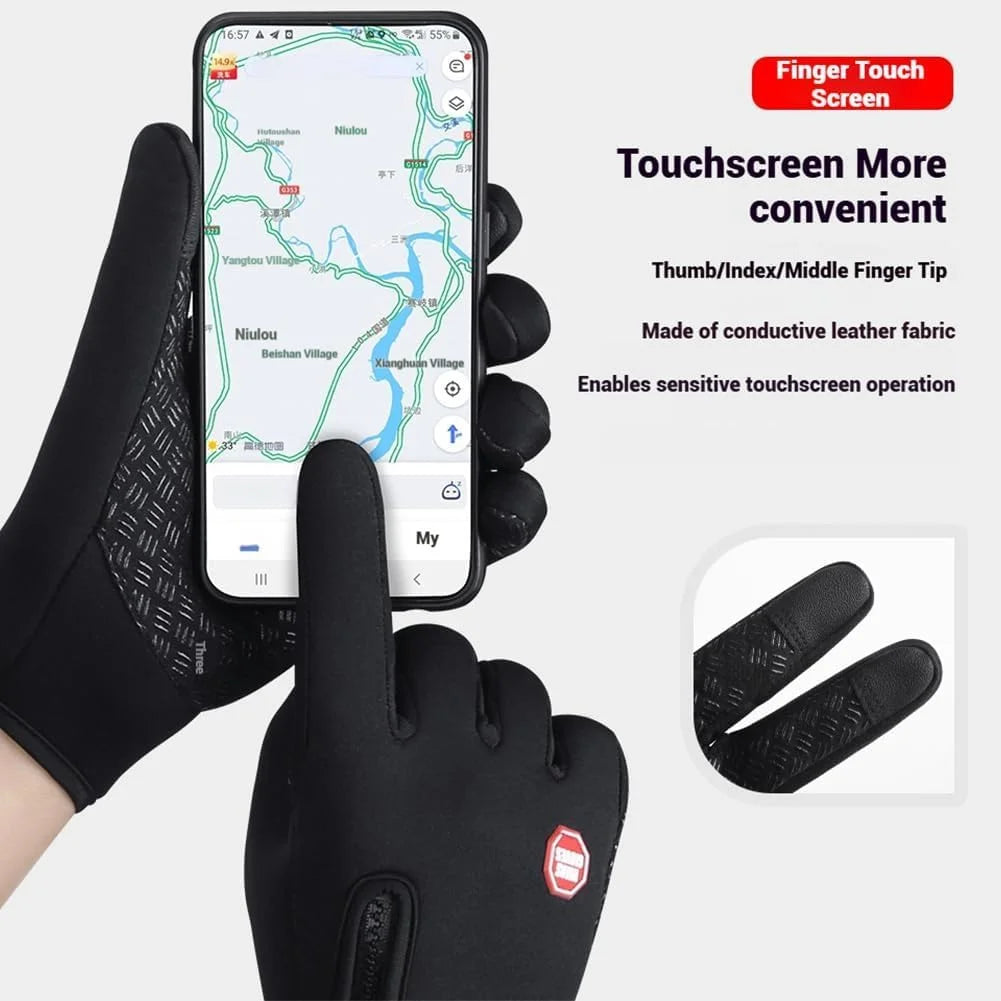 Waterproof Windproof Thermal Touchscreen Gloves with Non-Slip Grip S1516
