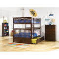 Antique Walnut Full Over Full Size Bunkbed with Trundle Bed H572377