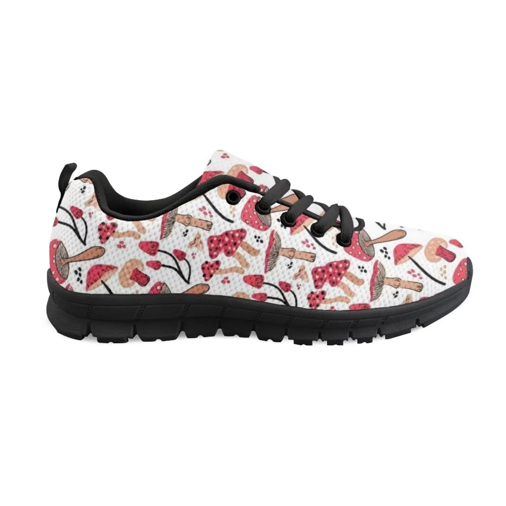 Red Little Mushrooms Non Slip Breathable Running Sneakers Size 8 A776