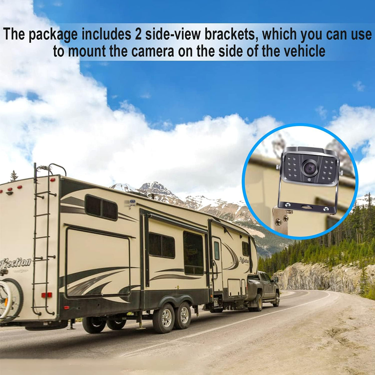 Wireless 4 Rear View Cameras with 7" Monitor for RVs C631