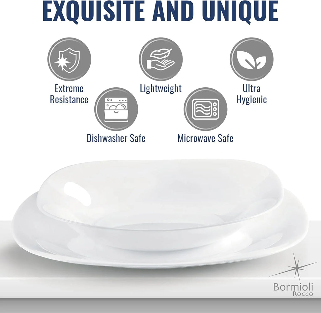 Set of 6 Tempered Opal Glass Dinner Plates G44982