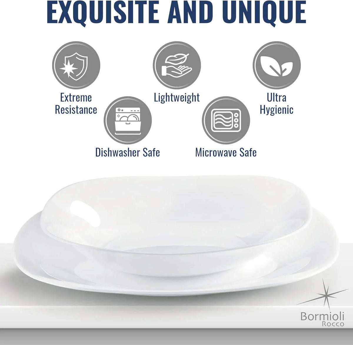 Set of 6 Tempered Opal Glass Dinner Plates G44982