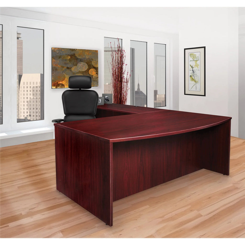 Mahogany Laminate 2 Drawer Double-Pedestal Credenza G32708