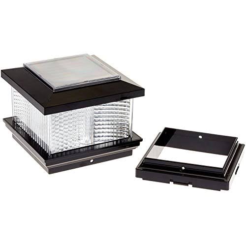 Black 5 inch x 5 inch Solar LED Post Cap Light (2 Pack) J278176