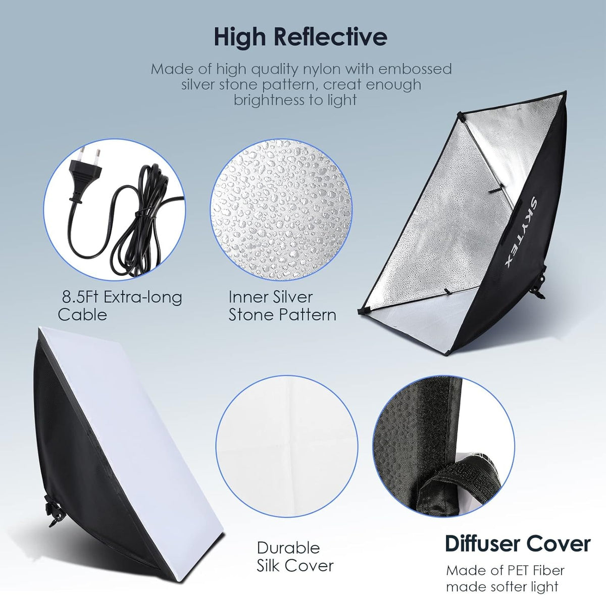 Softbox Continuous Photography Lighting Kit with 2 Soft Boxes and 2 LED Bulbs L5084