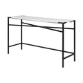 White Marble Top Black Metal Frame Console Table D306