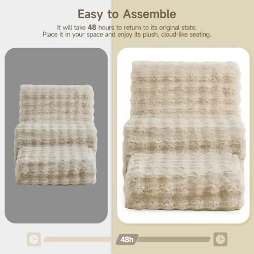 Faux Fur Bean Bag Chair with Ottoman O253