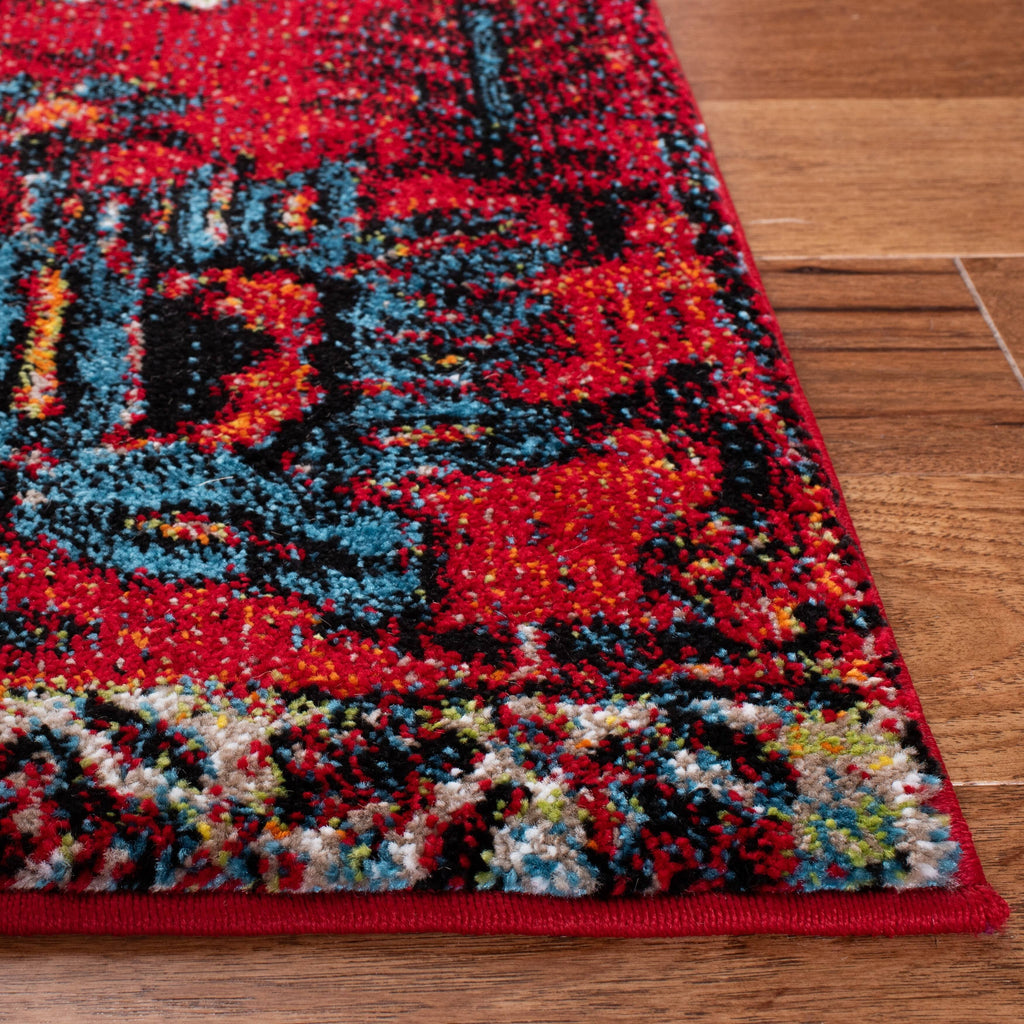 Red / Blue Vintage Rug V620936