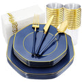 350 Pcs Plastic Dinnerware Set for 50 Guests V3071