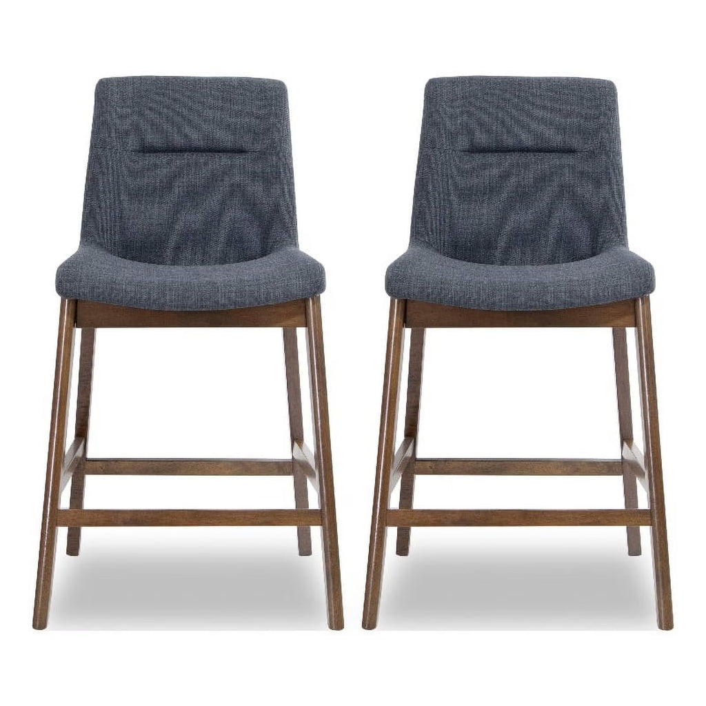 Dark Gray Fabric Upholstered Counter Stool (Pair) C588420