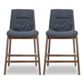 Dark Gray Fabric Upholstered Counter Stool (Pair) C588420