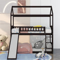 Twin House Shaped Bunk Beds with Slide and Ladder W242259