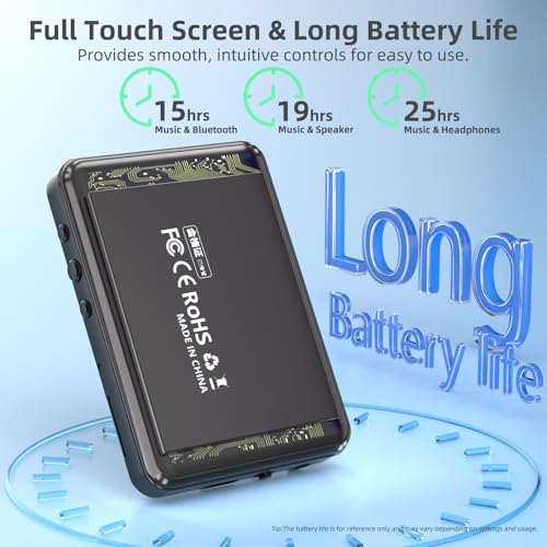Black 32GB Bluetooth MP3 Player with Touch Screen E558