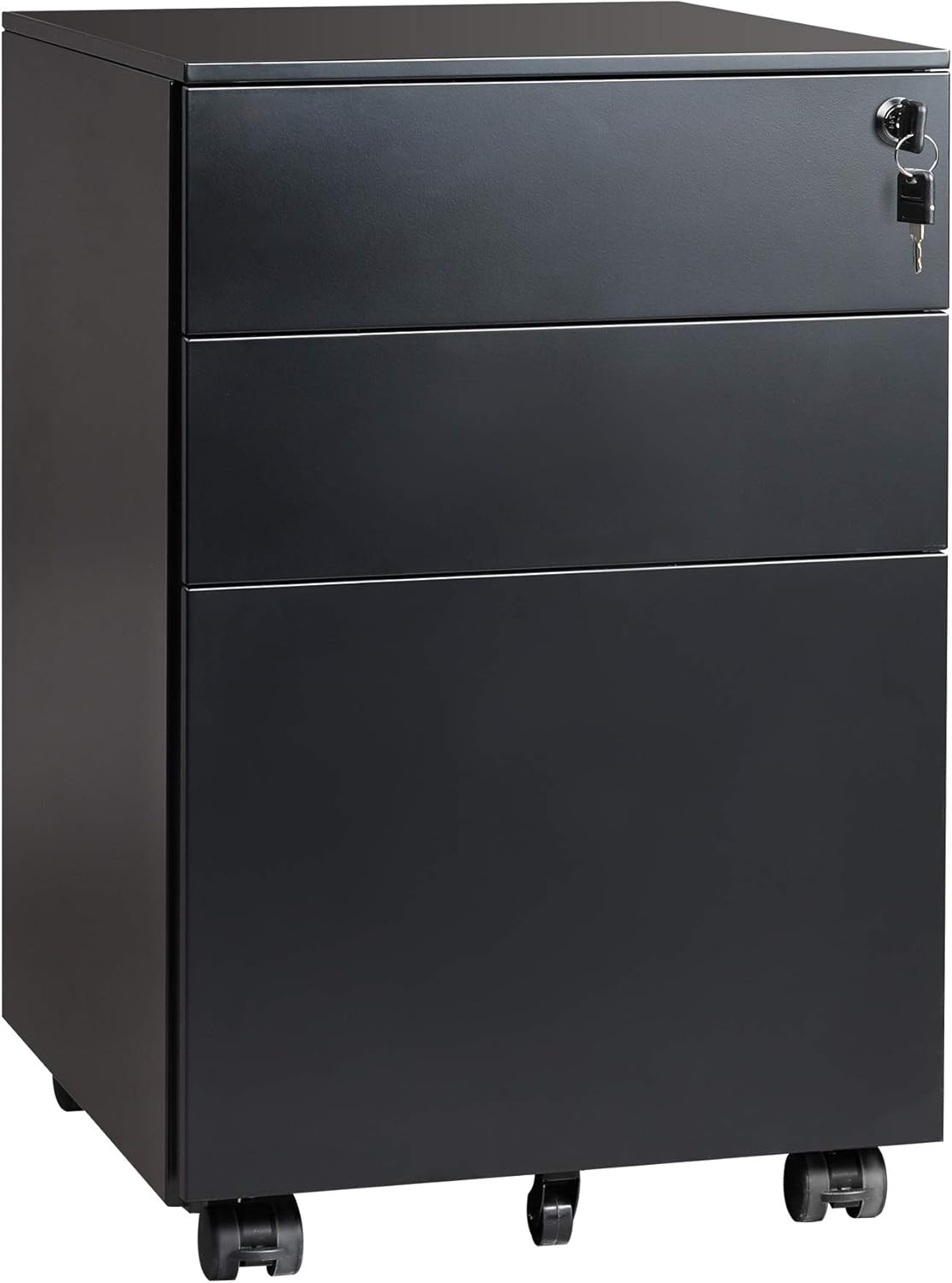 Black 3 Drawer Locking Metal File Cabinet P1147