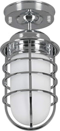 Dimmable Wall Light with Metal Wire Cage and Frosted Glass B8836