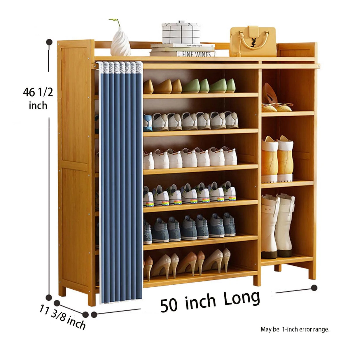 6 Tier Bamboo Wood Shoe Rack W565