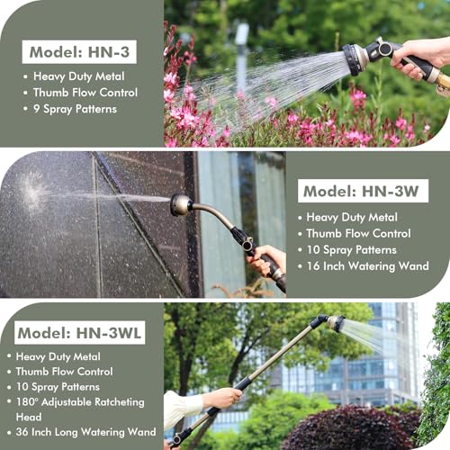 Heavy Duty Metal Garden Hose Wand with 10 Spray Patterns K3062