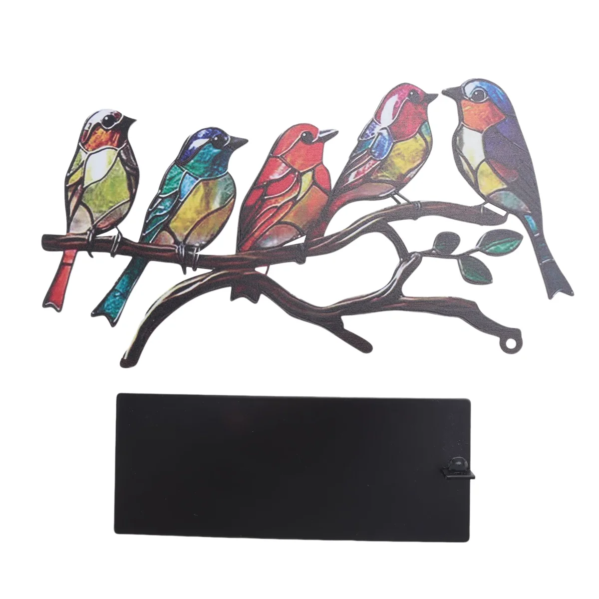 Multicolor Bird Stained Metal Desktop Ornaments U374